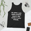An apple a day keeps anyone away if you throw it hard enough. - Unisex Jersey Tank Funny quotes 7831014