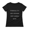 Overpack. It's why suitcases have wheels now. - Ladies Sheer Scoopneck T-Shirt Funny quotes 7821496