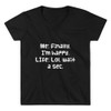 Me: Finally, I'm happy. LIfe: Lol, wait a sec. - Lightweight V-Neck T-Shirt Funny quotes 7831455