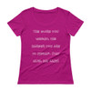 The more you weight, the harder you are to kidnap. Stay safe, eat cake! - Ladies Sheer Scoopneck T-Shirt Funny quotes 7821110