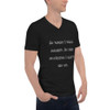 At night I fall asleep. In the morning I can't get up. - Unisex Short Sleeve V-Neck Jersey Tee Funny quotes 7828901