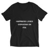 Happiness looks gorgeous on you. - Unisex Short Sleeve V-Neck Jersey Tee Motivational quotes 7829356