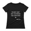 You just can't beat the person that ever gives up - Babe Ruth - Ladies Sheer Scoopneck T-Shirt Motivational quotes 7821907