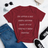 An apple a day keeps anyone away if you throw it hard enough. - Ladies Ringspun Fashion Fit T-Shirt Funny quotes 7822563