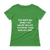The more you weight the harder you are to kidnap. Stay safe eat cake. - Ladies Sheer Scoopneck T-Shirt Funny quotes 7821692
