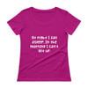 At night I fall asleep. In the morning I can't get up. - Ladies Sheer Scoopneck T-Shirt Funny quotes 7821504