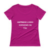 Happiness looks gorgeous on you. - Ladies Sheer Scoopneck T-Shirt Motivational quotes 7821849
