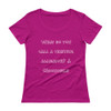 What do you call a thieving alligator? A Crookodile - Ladies Sheer Scoopneck T-Shirt Funny quotes 7821764