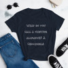 What do you call a thieving alligator? A Crookodile - Ladies Ringspun Fashion Fit T-Shirt Funny quotes 7823205