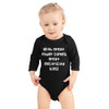 With great power comes great electricity bills! - Infant Long Sleeve Baby Rib Bodysuit Funny quotes 7830297
