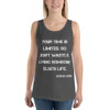Your time is limited. So don't waste it living someone else's life. - Steve Jobs - Unisex Jersey Tank Motivational quotes 7832364