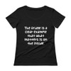 The fridge is a clear example that what matters is on the inside. - Ladies Sheer Scoopneck T-Shirt Funny quotes 7821404