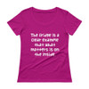 The fridge is a clear example that what matters is on the inside. - Ladies Sheer Scoopneck T-Shirt Funny quotes 7821404