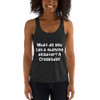 What do you call a thieving alligator? A Crookodile - Women's Tri-Blend Racerback Tank Funny quotes 7823733