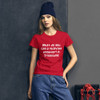 What do you call a thieving alligator? A Crookodile - Ladies Ringspun Fashion Fit T-Shirt Funny quotes 7823218