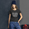 What do you call a thieving alligator? A Crookodile - Ladies Ringspun Fashion Fit T-Shirt Funny quotes 7823218
