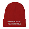 There is always a reason to smile. - Knit Beanie 12" Motivational quotes 7820580