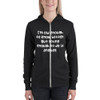 I'm old enough to know better. But young enough to do it anyway. - Unisex Triblend Lightweight Zip Hoodie Funny quotes 7832187