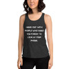 Hang out with people who make you forget to look at your phone. - Women's Tri-Blend Racerback Tank Motivational quotes 7824082