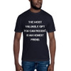 The most valuable gift you can receive is an honest friend. - Unisex Short Sleeve Crew Neck Motivational quotes 7825502
