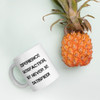 Experience satisfaction, but never be satisfied! - White Glossy Mug Motivational quotes 7822411