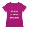 Believe. Achieve. Succeed. - Ladies Sheer Scoopneck T-Shirt Motivational quotes 7821815