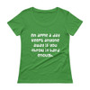 An apple a day keeps anyone away if you throw it hard enough. - Ladies Sheer Scoopneck T-Shirt Funny quotes 7821563