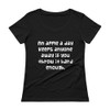An apple a day keeps anyone away if you throw it hard enough. - Ladies Sheer Scoopneck T-Shirt Funny quotes 7821563