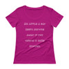 An apple a day keeps anyone away if you throw it hard enough. - Ladies Sheer Scoopneck T-Shirt Funny quotes 7821559