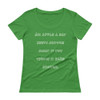 An apple a day keeps anyone away if you throw it hard enough. - Ladies Sheer Scoopneck T-Shirt Funny quotes 7821559