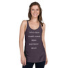 With great power comes great electricity bills! - Ladies Triblend Racerback Tank Funny quotes 7826263