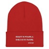 Beauty is power; a smile is its sword. - John Ray - 12" Cuffed Beanie Motivational quotes 7820551