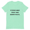 Storms make trees take deeper roots. - Unisex Short Sleeve Jersey T-Shirt Motivational quotes 7815702