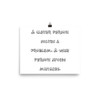 A clever person solves a problem. A wise person avoids mistakes. - Photo Paper Poster Funny quotes 7832994