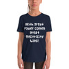 With great power comes great electricity bills! - Youth Short Sleeve Tee Funny quotes 7834963