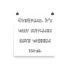 Overpack. It's why suitcases have wheels now. - Photo Paper Poster Funny quotes 7833872