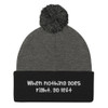 When nothing goes right, go left - Pom Pom Knit Cap Funny quotes 7835149
