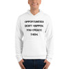 Opportunities don't happen. You create them. - Unisex Fleece Pullover Hoodie Motivational quotes 7833545