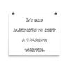 It's bad manners to keep a vacation waiting. - Photo Paper Poster Funny quotes 7834129