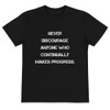 Never discourage anyone who continually makes progress. - Unisex Eco Tee Motivational quotes 7838864