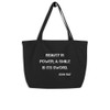 Beauty is power; a smile is its sword. - John Ray - Organic Cotton Large Tote Motivational quotes 7841661