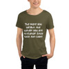 The more you weight, the harder you are to kidnap. Stay safe, eat cake! - Raw Neck Tee Funny quotes 7836842