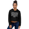 Friends: people who borrow my books and set wet glasses on them. - Women's Fleece Crop Hoodie Funny quotes 7836144