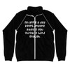 An apple a day keeps anyone away if you throw it hard enough. - Piped Fleece Jacket Funny quotes 7837810