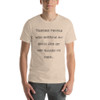 Friends: people who borrow my books and set wet glasses on them. - Unisex Short Sleeve Jersey T-Shirt Funny quotes 7840093