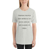 Friends: people who borrow my books and set wet glasses on them. - Unisex Short Sleeve Jersey T-Shirt Funny quotes 7840093