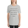 Friends: people who borrow my books and set wet glasses on them. - Unisex Short Sleeve Jersey T-Shirt Funny quotes 7840093