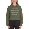 What do you call a thieving alligator? A Crookodile - Women's Fleece Crop Hoodie Funny quotes 7836145