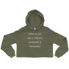 What do you call a thieving alligator? A Crookodile - Women's Fleece Crop Hoodie Funny quotes 7836145