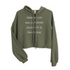 What do you call a thieving alligator? A Crookodile - Women's Fleece Crop Hoodie Funny quotes 7836145